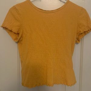 American Egal yellow ribbed shirt Size Small